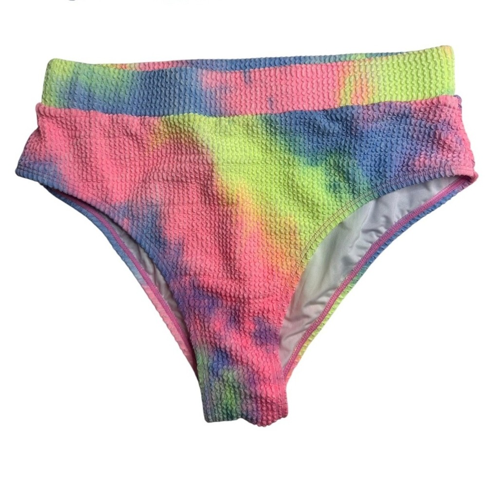 Cupshe NWT Tie-Dye Wash Textured Scoop Neck Top & High Waist Bikini Set Size M - Picture 6 of 12